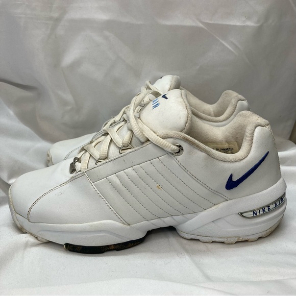 Nike Air Womens Training Leather Running Shoes Size 8 (39) White & Blue. - Picture 3 of 7